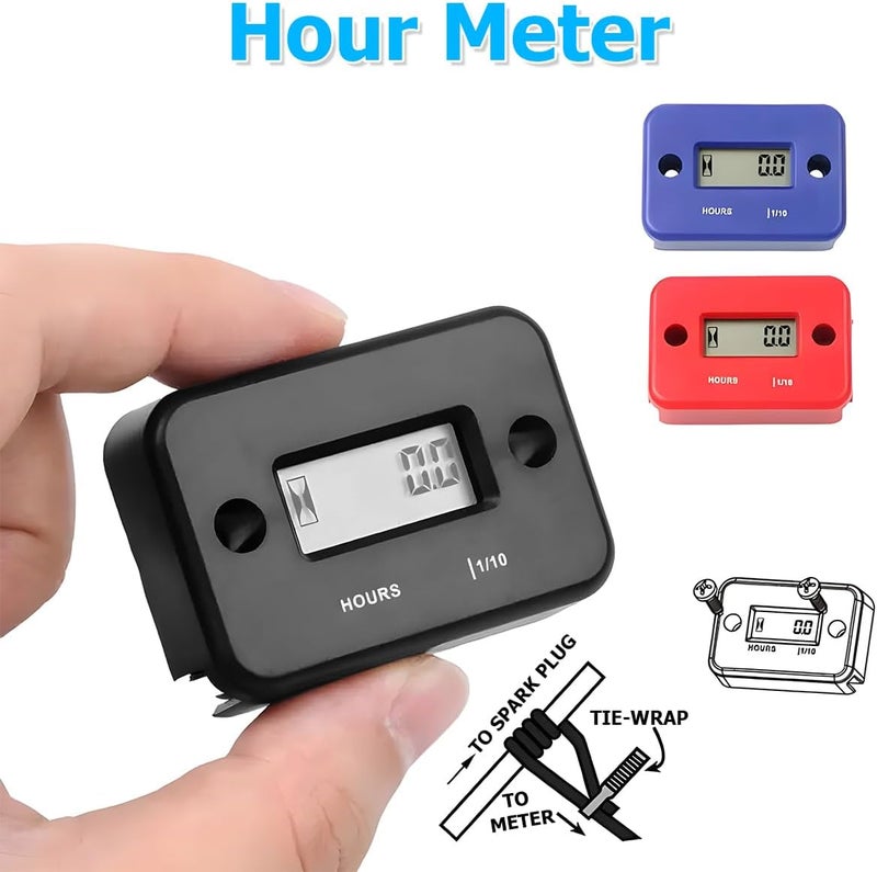 Bittwee Car Digital Inductive Hour Meter Waterproof IP68, for Gas Engine Generator Temperature Gauge Lawn Mower Land Trimmer UTV Brush Cutter Tractor ATV Boat Outboard Motorcycle Dirt Bike (Orange) - Image 5